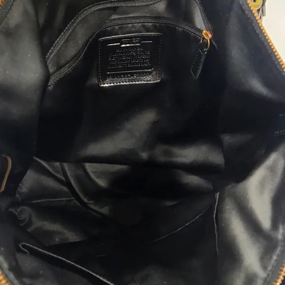 Coach F-20004 Daisy Liquid Gloss Black Patent Leather Shoulder Bag Tote Purse - Picture 6 of 16